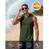 image:imageMAGCOMSEN Mens Tank Tops Workout Gym Sleeveless Shirts UPF 80 Moisture Wicking Summer Muscle Shirt for BodybuildingArmy Green