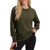 image:imageMAGCOMSEN Sweatshirt for Women Fleece Lined Crewneck Loose Fit Winter Warm Trendy Sweaters Long Sleeve TopsArmy Green