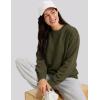 image:imageMAGCOMSEN Sweatshirt for Women Fleece Lined Crewneck Loose Fit Winter Warm Trendy Sweaters Long Sleeve TopsArmy Green