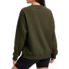 image:imageMAGCOMSEN Sweatshirt for Women Fleece Lined Crewneck Loose Fit Winter Warm Trendy Sweaters Long Sleeve TopsArmy Green