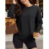 image:imageMAGCOMSEN Sweatshirt for Women Fleece Lined Crewneck Loose Fit Winter Warm Trendy Sweaters Long Sleeve TopsBlack