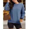 image:imageMAGCOMSEN Sweatshirt for Women Fleece Lined Crewneck Loose Fit Winter Warm Trendy Sweaters Long Sleeve TopsBlue Grey