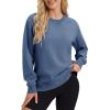 image:imageMAGCOMSEN Sweatshirt for Women Fleece Lined Crewneck Loose Fit Winter Warm Trendy Sweaters Long Sleeve TopsBlue Grey