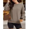 image:imageMAGCOMSEN Sweatshirt for Women Fleece Lined Crewneck Loose Fit Winter Warm Trendy Sweaters Long Sleeve TopsCoffee Grey