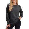 image:imageMAGCOMSEN Sweatshirt for Women Fleece Lined Crewneck Loose Fit Winter Warm Trendy Sweaters Long Sleeve TopsDark Grey
