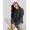 image:imageMAGCOMSEN Sweatshirt for Women Fleece Lined Crewneck Loose Fit Winter Warm Trendy Sweaters Long Sleeve TopsDark Grey