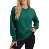 image:imageMAGCOMSEN Sweatshirt for Women Fleece Lined Crewneck Loose Fit Winter Warm Trendy Sweaters Long Sleeve TopsEmerald Green