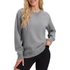 image:imageMAGCOMSEN Sweatshirt for Women Fleece Lined Crewneck Loose Fit Winter Warm Trendy Sweaters Long Sleeve TopsLight Grey