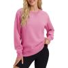 image:imageMAGCOMSEN Sweatshirt for Women Fleece Lined Crewneck Loose Fit Winter Warm Trendy Sweaters Long Sleeve TopsPink