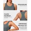 image:imageMAGCOMSEN Tank Tops for Women Workout Racerback Sleeveless Racer Back Tops Athletic Yoga Running Gym Muscle Pilates TankDark Grey