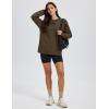 image:imageMAGCOMSEN Womens Fleece Lined Sweatshirts Pullover Crewneck Sweater Loose Fit Casual Winter Warm Tops with Thumb HolesDarkbrown
