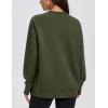 image:imageMAGCOMSEN Womens Fleece Lined Sweatshirts Pullover Crewneck Sweater Loose Fit Casual Winter Warm Tops with Thumb HolesGreen