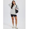 image:imageMAGCOMSEN Womens Fleece Lined Sweatshirts Pullover Crewneck Sweater Loose Fit Casual Winter Warm Tops with Thumb HolesLight Grey