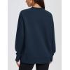 image:imageMAGCOMSEN Womens Fleece Lined Sweatshirts Pullover Crewneck Sweater Loose Fit Casual Winter Warm Tops with Thumb HolesNavy Blue