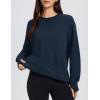 image:imageMAGCOMSEN Womens Fleece Lined Sweatshirts Pullover Crewneck Sweater Loose Fit Casual Winter Warm Tops with Thumb HolesNavy Blue