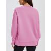 image:imageMAGCOMSEN Womens Fleece Lined Sweatshirts Pullover Crewneck Sweater Loose Fit Casual Winter Warm Tops with Thumb HolesPink