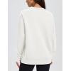 image:imageMAGCOMSEN Womens Fleece Lined Sweatshirts Pullover Crewneck Sweater Loose Fit Casual Winter Warm Tops with Thumb HolesWhite