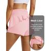 image:imageMAGCOMSEN Womens Running Shorts with Hip Ruffle High Waisted Quick Dry Athletic Shorts with Liner Zip Pocket Gym WorkoutLight Pink