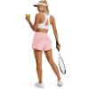 image:imageMAGCOMSEN Womens Running Shorts with Hip Ruffle High Waisted Quick Dry Athletic Shorts with Liner Zip Pocket Gym WorkoutLight Pink