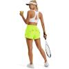 image:imageMAGCOMSEN Womens Running Shorts with Hip Ruffle High Waisted Quick Dry Athletic Shorts with Liner Zip Pocket Gym WorkoutNeon Green
