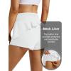 image:imageMAGCOMSEN Womens Running Shorts with Hip Ruffle High Waisted Quick Dry Athletic Shorts with Liner Zip Pocket Gym WorkoutWhite