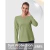 image:imageMAGCOMSEN Womens Sun Shirts SPF Long Sleeve Workout Tops Athletic UV Protection UPF 80 Quick Dry T ShirtGreen