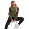 image:imageMAGCOMSEN Womens Sweatshirt Fleece Sherpa Lined Pullover Sweaters Warm Long Sleeve Shirts Crewneck Winter TopsArmy Green