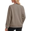 image:imageMAGCOMSEN Womens Sweatshirt Fleece Sherpa Lined Pullover Sweaters Warm Long Sleeve Shirts Crewneck Winter TopsCoffee Grey