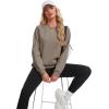 image:imageMAGCOMSEN Womens Sweatshirt Fleece Sherpa Lined Pullover Sweaters Warm Long Sleeve Shirts Crewneck Winter TopsCoffee Grey