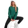 image:imageMAGCOMSEN Womens Sweatshirt Fleece Sherpa Lined Pullover Sweaters Warm Long Sleeve Shirts Crewneck Winter TopsEmerald Green