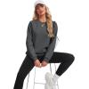 image:imageMAGCOMSEN Womens Sweatshirt Fleece Sherpa Lined Pullover Sweaters Warm Long Sleeve Shirts Crewneck Winter TopsGray