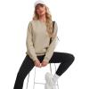 image:imageMAGCOMSEN Womens Sweatshirt Fleece Sherpa Lined Pullover Sweaters Warm Long Sleeve Shirts Crewneck Winter TopsKhaki