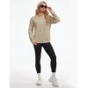 image:imageMAGCOMSEN Womens Sweatshirt Fleece Sherpa Lined Pullover Sweaters Warm Long Sleeve Shirts Crewneck Winter TopsKhaki