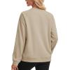image:imageMAGCOMSEN Womens Sweatshirt Fleece Sherpa Lined Pullover Sweaters Warm Long Sleeve Shirts Crewneck Winter TopsKhaki