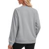 image:imageMAGCOMSEN Womens Sweatshirt Fleece Sherpa Lined Pullover Sweaters Warm Long Sleeve Shirts Crewneck Winter TopsLight Gray