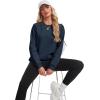 image:imageMAGCOMSEN Womens Sweatshirt Fleece Sherpa Lined Pullover Sweaters Warm Long Sleeve Shirts Crewneck Winter TopsNavy