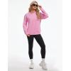 image:imageMAGCOMSEN Womens Sweatshirt Fleece Sherpa Lined Pullover Sweaters Warm Long Sleeve Shirts Crewneck Winter TopsPink