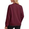 image:imageMAGCOMSEN Womens Sweatshirt Fleece Sherpa Lined Pullover Sweaters Warm Long Sleeve Shirts Crewneck Winter TopsWine Red