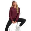 image:imageMAGCOMSEN Womens Sweatshirt Fleece Sherpa Lined Pullover Sweaters Warm Long Sleeve Shirts Crewneck Winter TopsWine Red