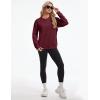 image:imageMAGCOMSEN Womens Sweatshirt Fleece Sherpa Lined Pullover Sweaters Warm Long Sleeve Shirts Crewneck Winter TopsWine Red