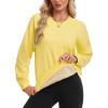 image:imageMAGCOMSEN Womens Sweatshirt Fleece Sherpa Lined Pullover Sweaters Warm Long Sleeve Shirts Crewneck Winter TopsYellow