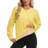 image:imageMAGCOMSEN Womens Sweatshirt Fleece Sherpa Lined Pullover Sweaters Warm Long Sleeve Shirts Crewneck Winter TopsYellow