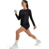 image:imageMAGCOMSEN Womens UPF 50 Sun Shirts Long Sleeve UV Protection Shirt Quick Dry Lightweight Workout Athletic Hiking TopsBlack