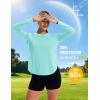 image:imageMAGCOMSEN Womens UPF 50 Sun Shirts Long Sleeve UV Protection Shirt Quick Dry Lightweight Workout Athletic Hiking TopsLight Blue