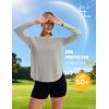image:imageMAGCOMSEN Womens UPF 50 Sun Shirts Long Sleeve UV Protection Shirt Quick Dry Lightweight Workout Athletic Hiking TopsLightgrey