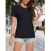 image:imageMAGCOMSEN Womens V Neck T Shirts Cotton Summer Short Sleeve Shirts Basic Tees Casual Soft TopsBlack