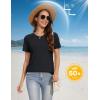 image:imageMAGCOMSEN Womens V Neck T Shirts Cotton Summer Short Sleeve Shirts Basic Tees Casual Soft TopsBlack