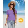 image:imageMAGCOMSEN Womens V Neck T Shirts Cotton Summer Short Sleeve Shirts Basic Tees Casual Soft TopsLight Purple