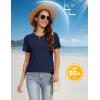 image:imageMAGCOMSEN Womens V Neck T Shirts Cotton Summer Short Sleeve Shirts Basic Tees Casual Soft TopsNavy Blue