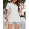 image:imageMAGCOMSEN Womens V Neck T Shirts Cotton Summer Short Sleeve Shirts Basic Tees Casual Soft TopsWhite